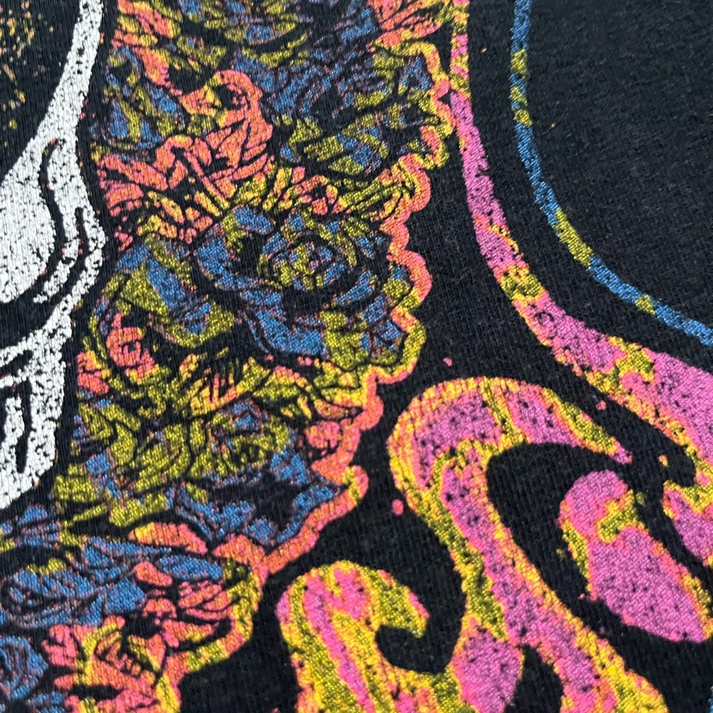 🐢 '22 Grateful Dead Band Flowered Funk Color Junk Food Thick Cotton Skull Tee - Picture 10 of 13